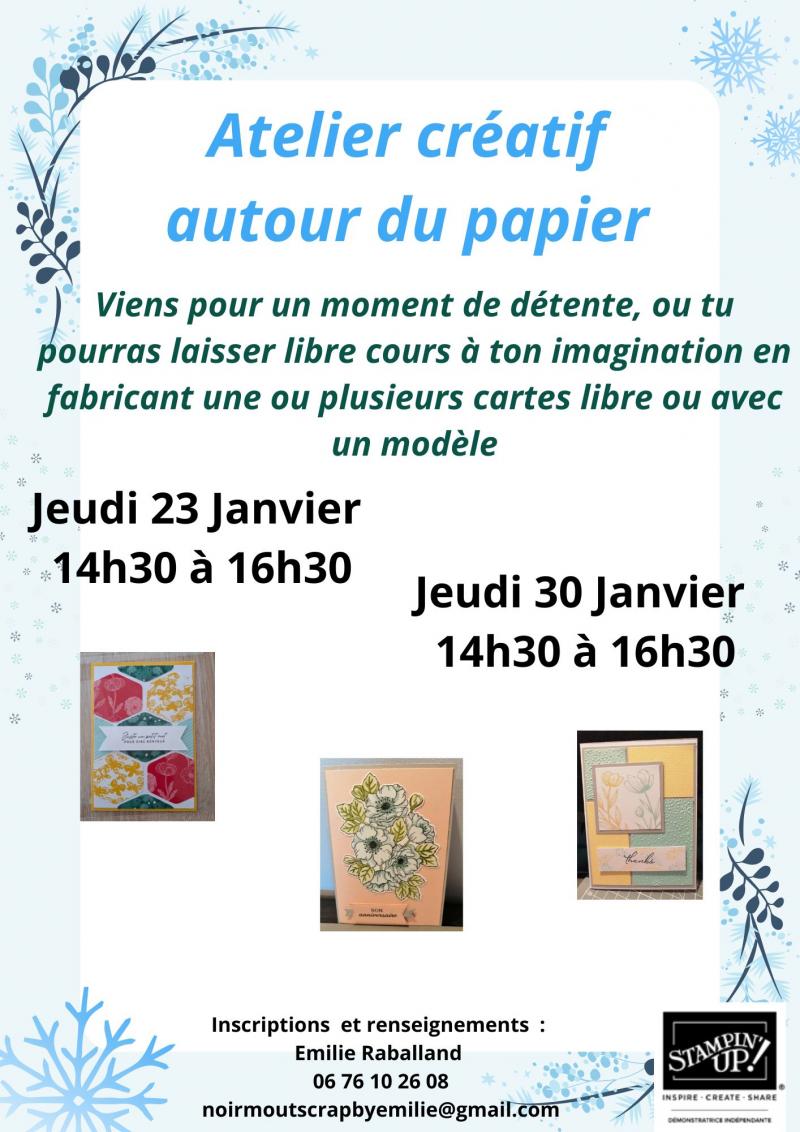 30 janvier 2025 - Atelier créatif autour du papier avec... Le 30 janv 2025