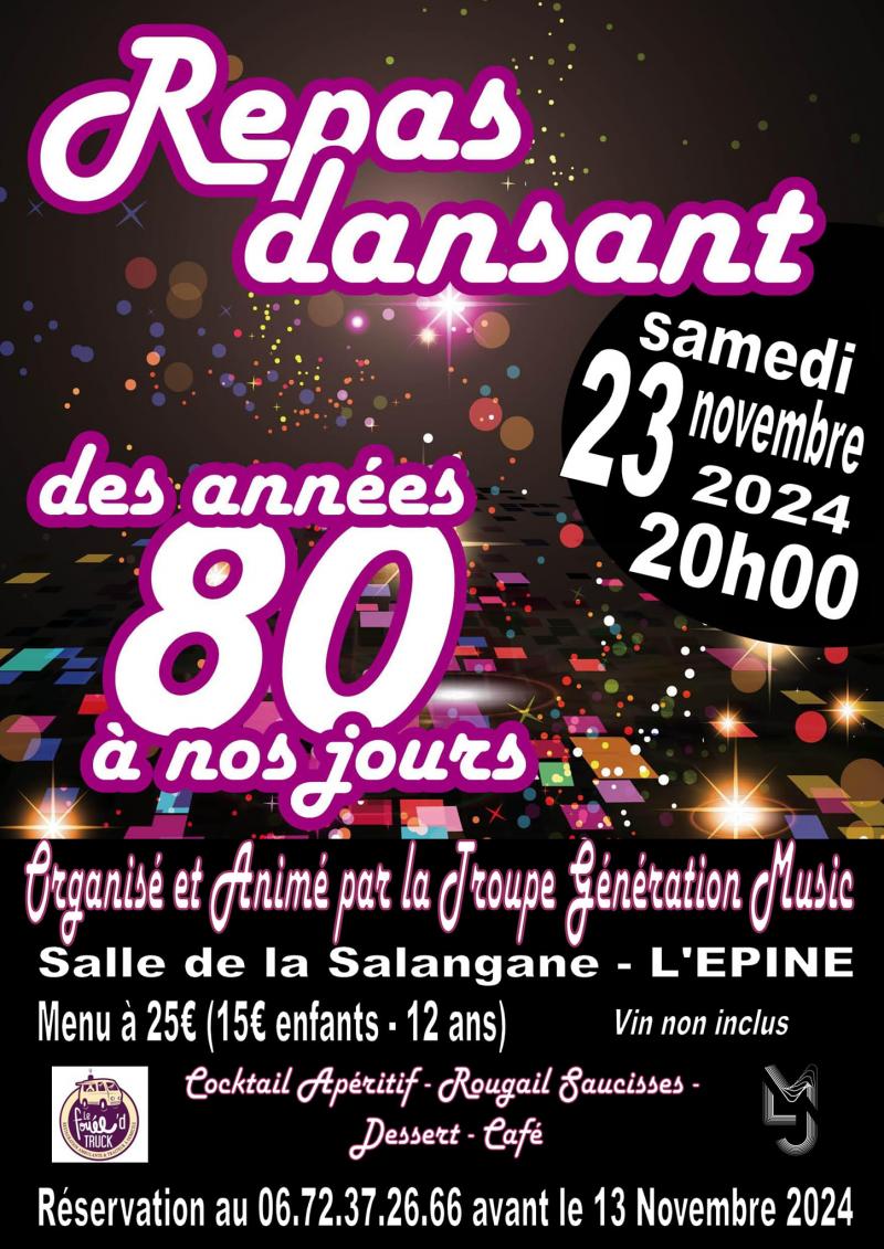 23 novembre 2024 - Repas dansant par Génération Music