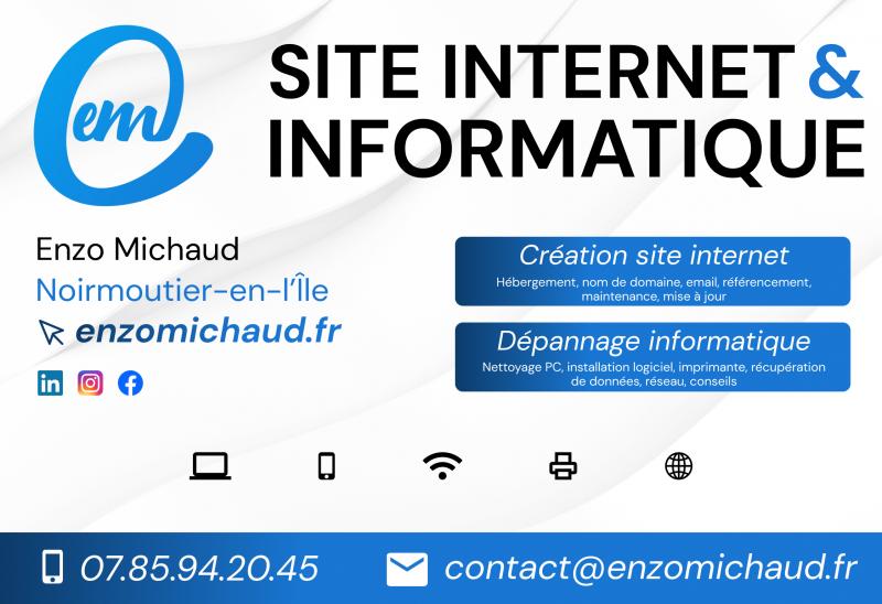 Enzo Michaud - Site internet & informatique à Noirmoutier