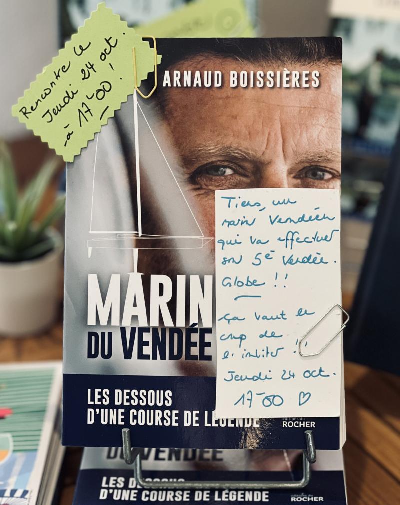 24 octobre 2024 - Rencontre avec le skipper Arnaud Boissières pour son livre Marin de Vendée