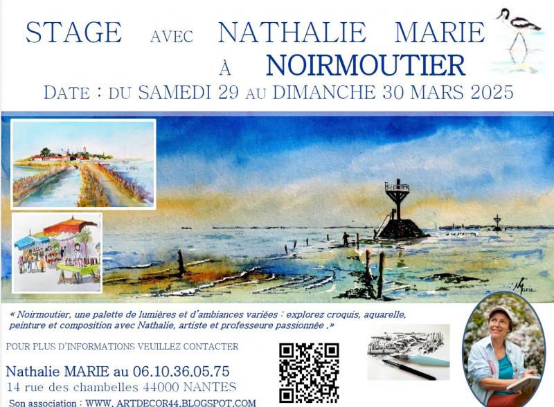 29 et 30 mars 2025 - Stage de 2 jours : réaliser son carnet de voyage à Noirmoutier avec Nathalie