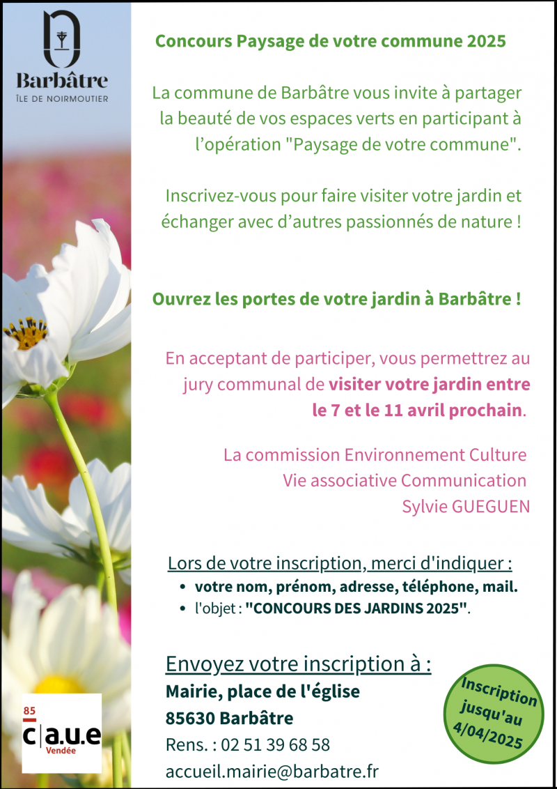 Jusqu'au 4 avril 2025 - Concours  Paysage de votre commune