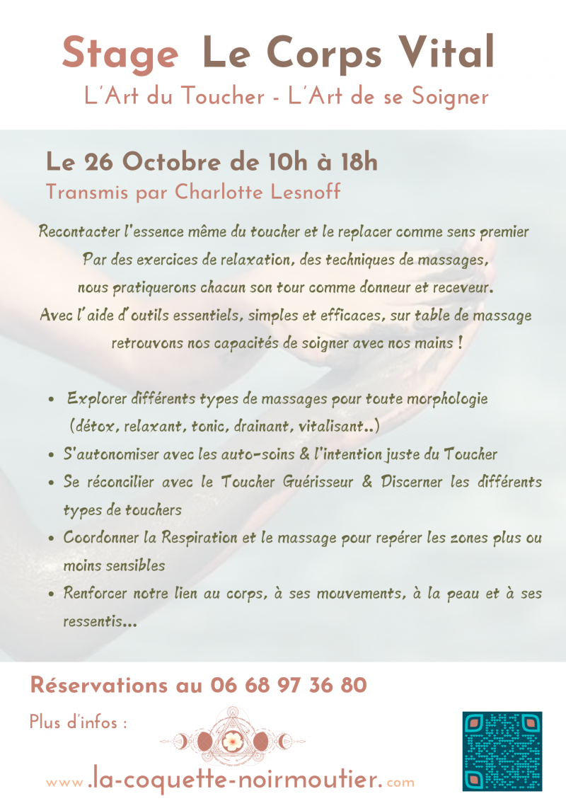 26 octobre 2024 - Stage Le Corps Vital Le 26 oct 2024